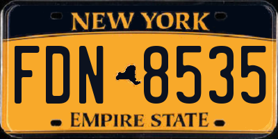 NY license plate FDN8535