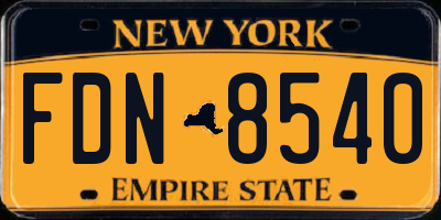 NY license plate FDN8540