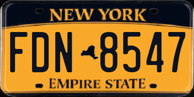 NY license plate FDN8547