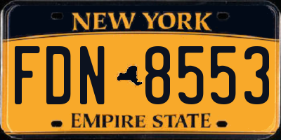NY license plate FDN8553