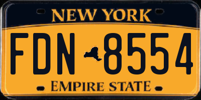 NY license plate FDN8554