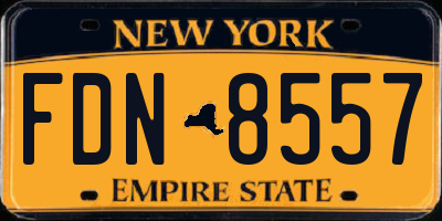 NY license plate FDN8557