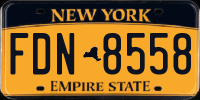 NY license plate FDN8558