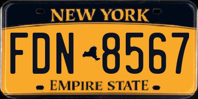 NY license plate FDN8567