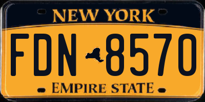 NY license plate FDN8570