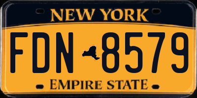 NY license plate FDN8579