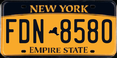 NY license plate FDN8580