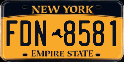 NY license plate FDN8581