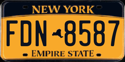 NY license plate FDN8587