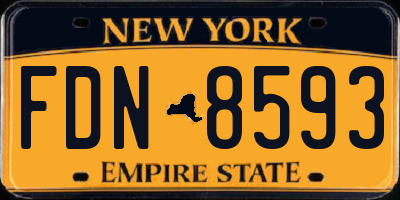 NY license plate FDN8593