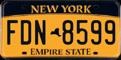 NY license plate FDN8599