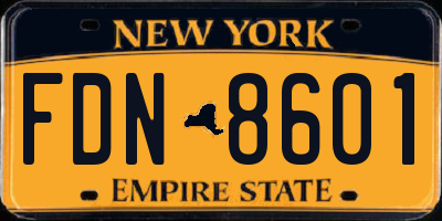 NY license plate FDN8601