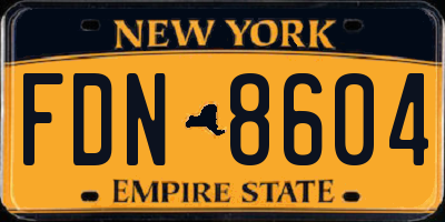 NY license plate FDN8604