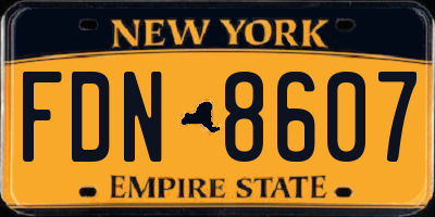 NY license plate FDN8607