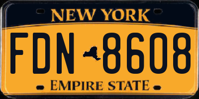 NY license plate FDN8608
