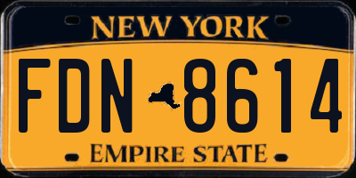 NY license plate FDN8614