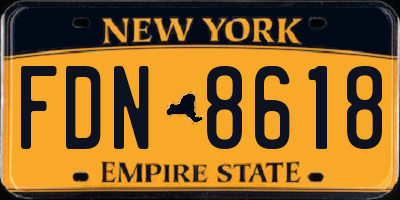 NY license plate FDN8618
