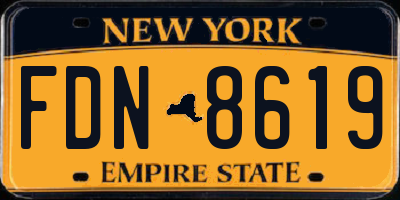 NY license plate FDN8619