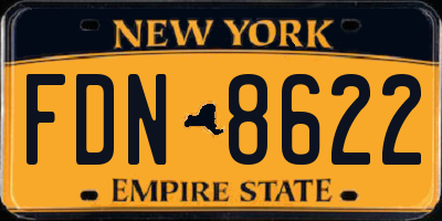 NY license plate FDN8622