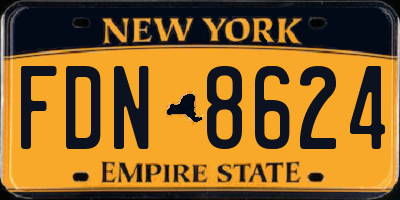 NY license plate FDN8624