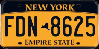 NY license plate FDN8625