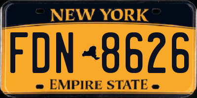 NY license plate FDN8626
