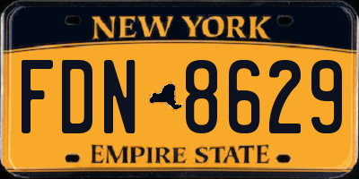 NY license plate FDN8629