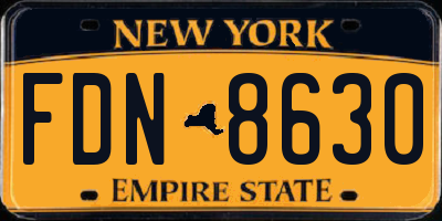 NY license plate FDN8630
