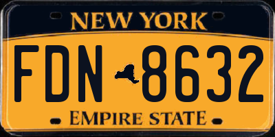 NY license plate FDN8632