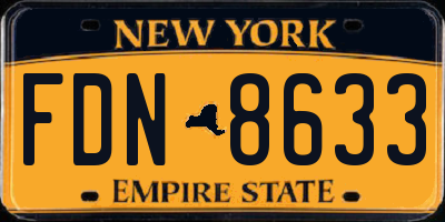 NY license plate FDN8633