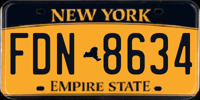NY license plate FDN8634