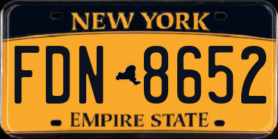 NY license plate FDN8652