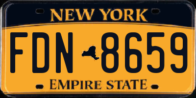 NY license plate FDN8659