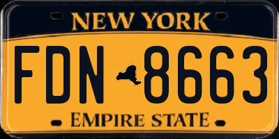NY license plate FDN8663