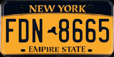 NY license plate FDN8665