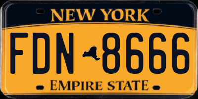 NY license plate FDN8666