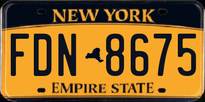 NY license plate FDN8675