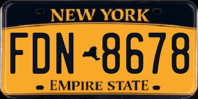 NY license plate FDN8678