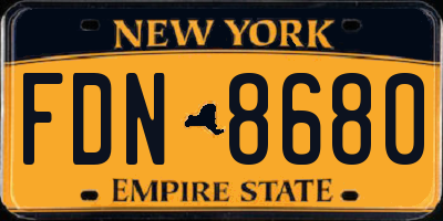 NY license plate FDN8680