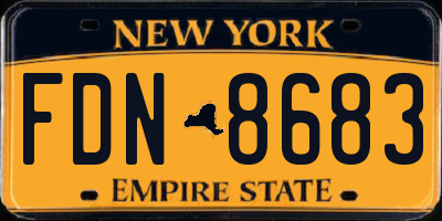 NY license plate FDN8683