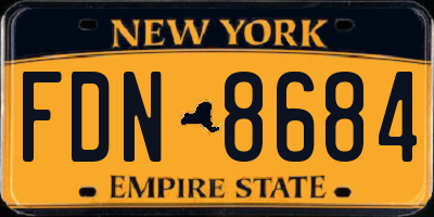 NY license plate FDN8684