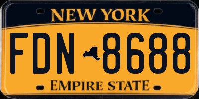 NY license plate FDN8688