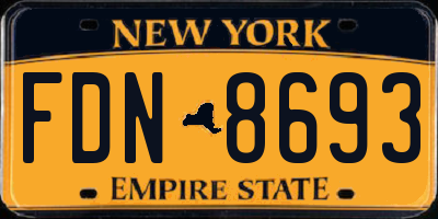 NY license plate FDN8693