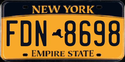 NY license plate FDN8698