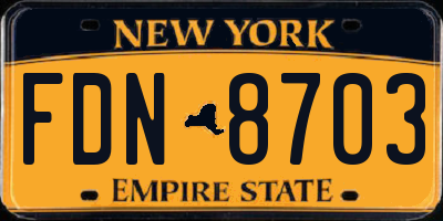 NY license plate FDN8703
