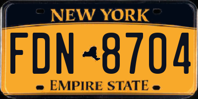 NY license plate FDN8704