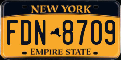 NY license plate FDN8709
