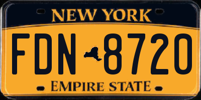NY license plate FDN8720