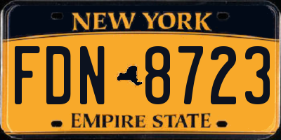 NY license plate FDN8723