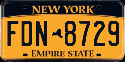 NY license plate FDN8729